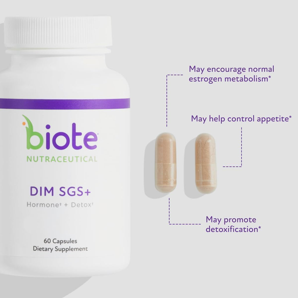 Biote DIM SGS+ Supplement, 60 Capsules | Hormone + Detox