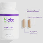 Biote DIM SGS+ Supplement, 60 Capsules | Hormone + Detox