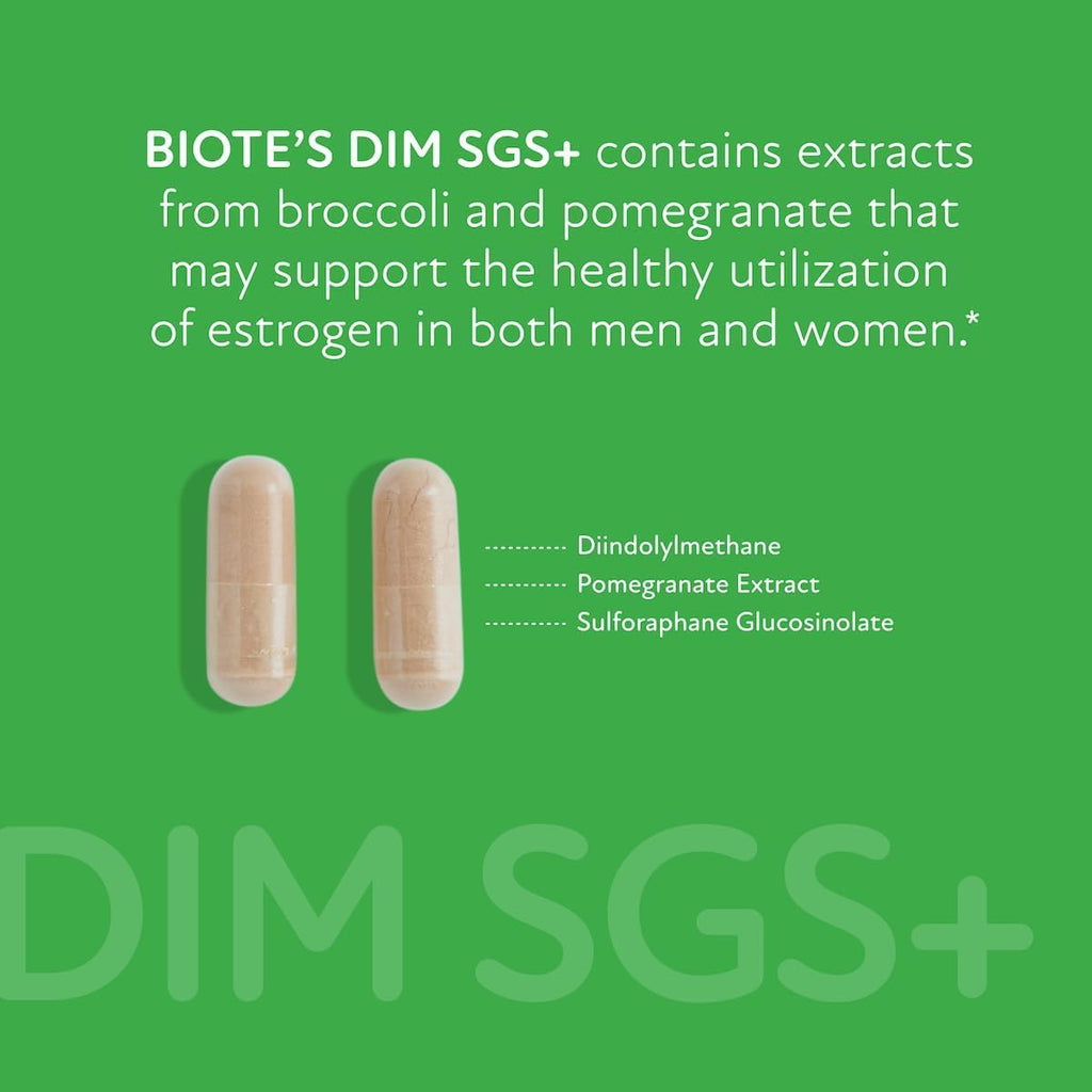 Biote DIM SGS+ Supplement, 60 Capsules | Hormone + Detox