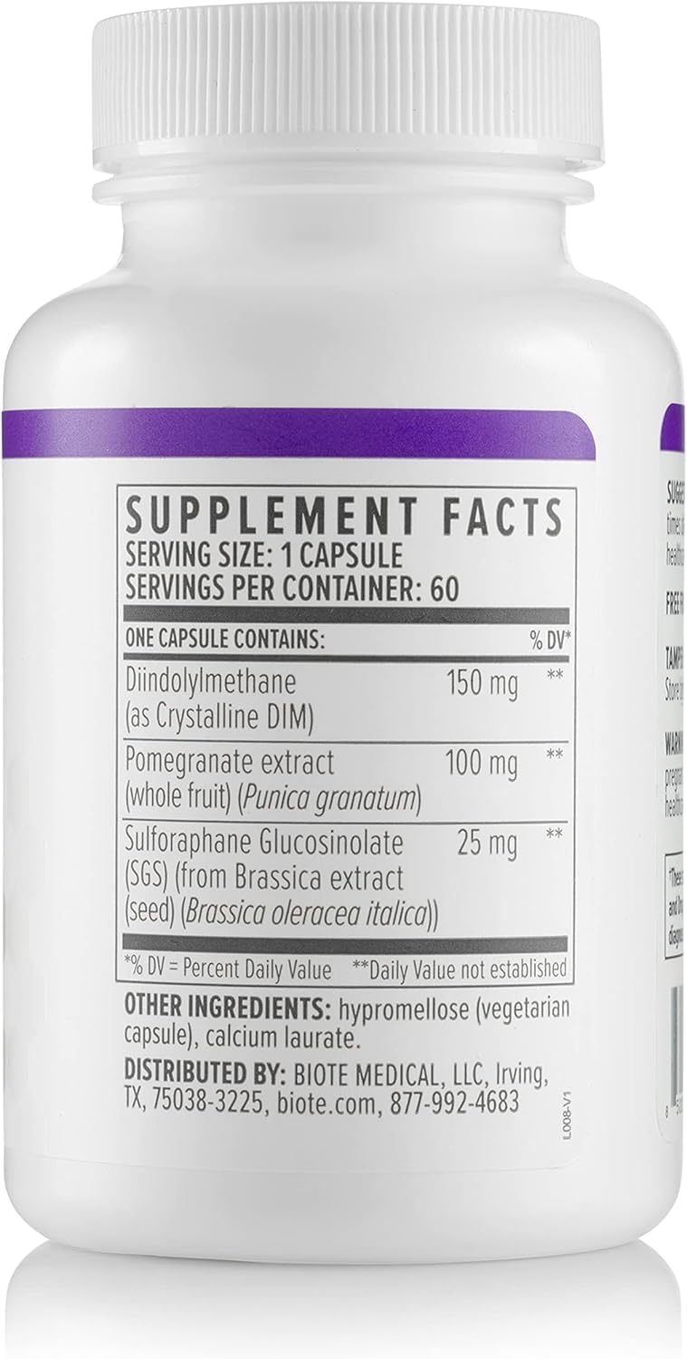 Biote DIM SGS+ Supplement, 60 Capsules | Hormone + Detox