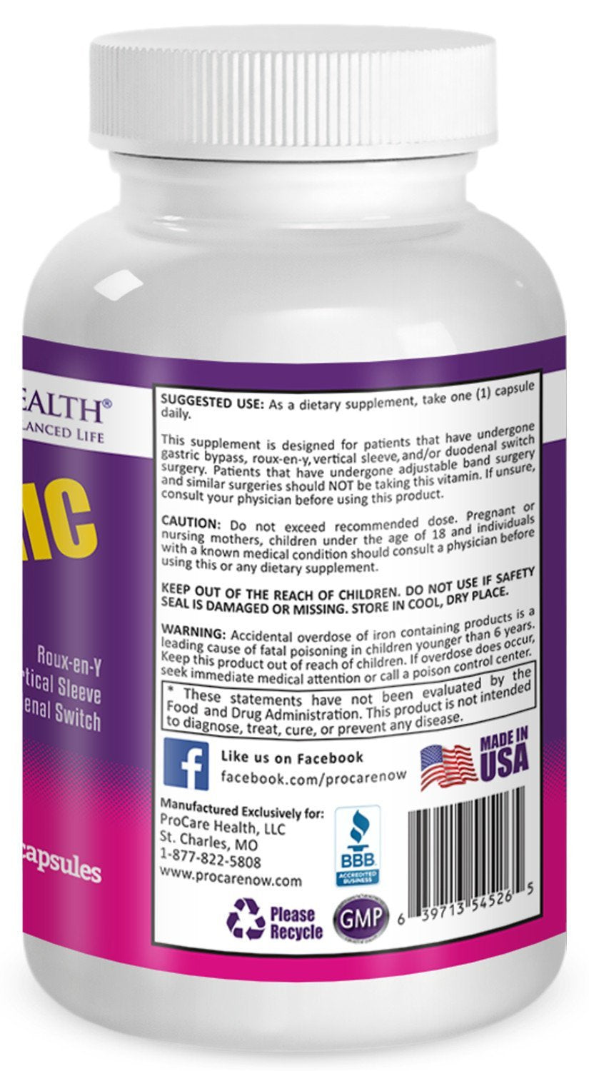 ProCare Health Bariatric Multivitamin 45mg Iron