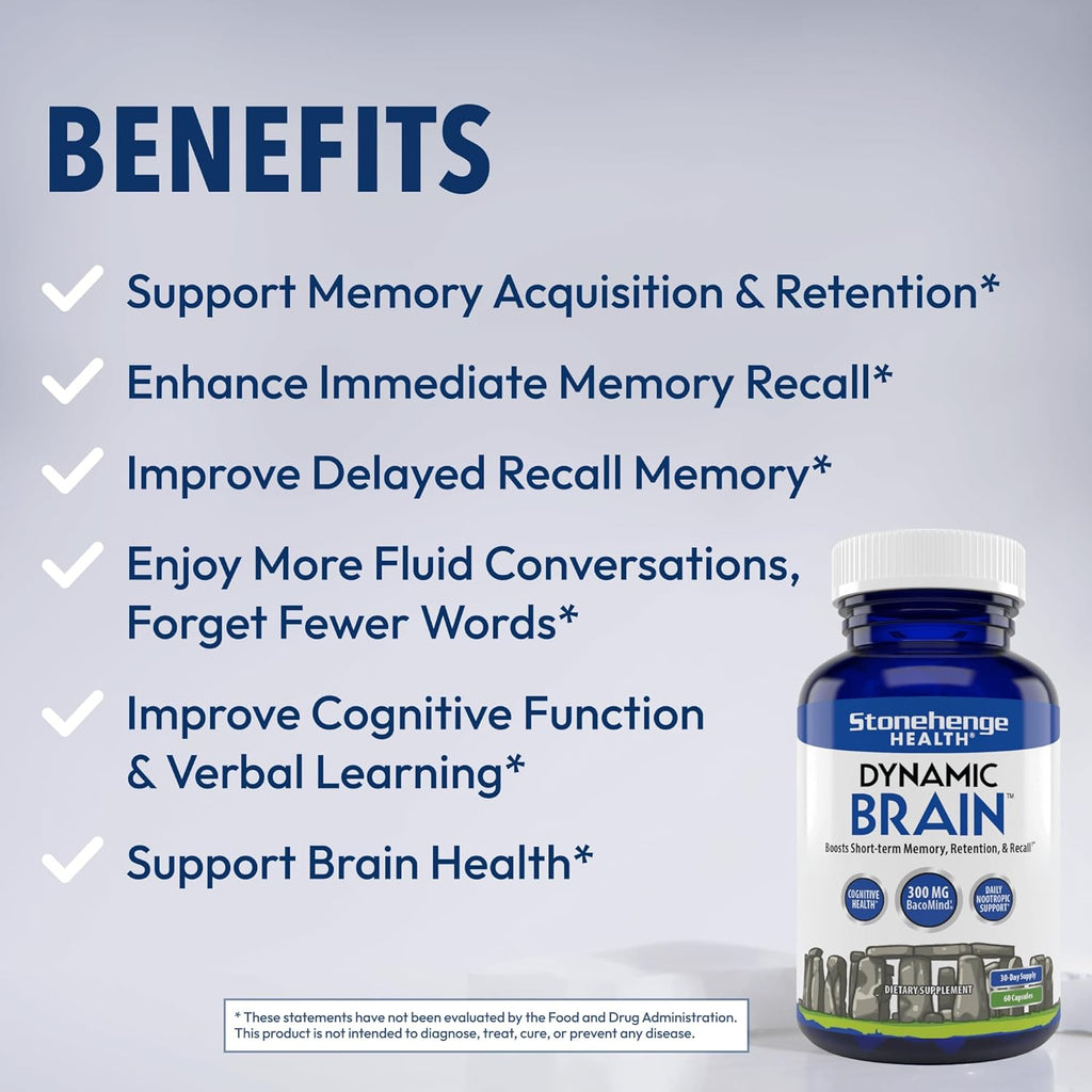 Stonehenge Health Dynamic Brain | Bacopa Supplement for Memory and Focus