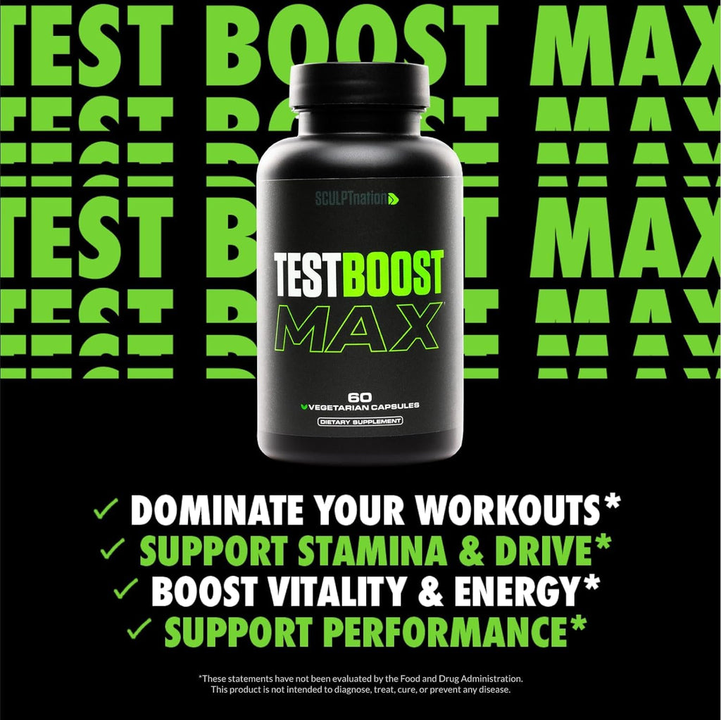 Sculptnation TestBoost Max Muscle Building Supplement, 60 Capsules