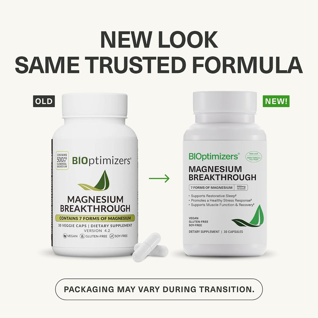 BIOptimizers Magnesium Breakthrough 60 Veg Capsules (7 Forms of Magnesium)