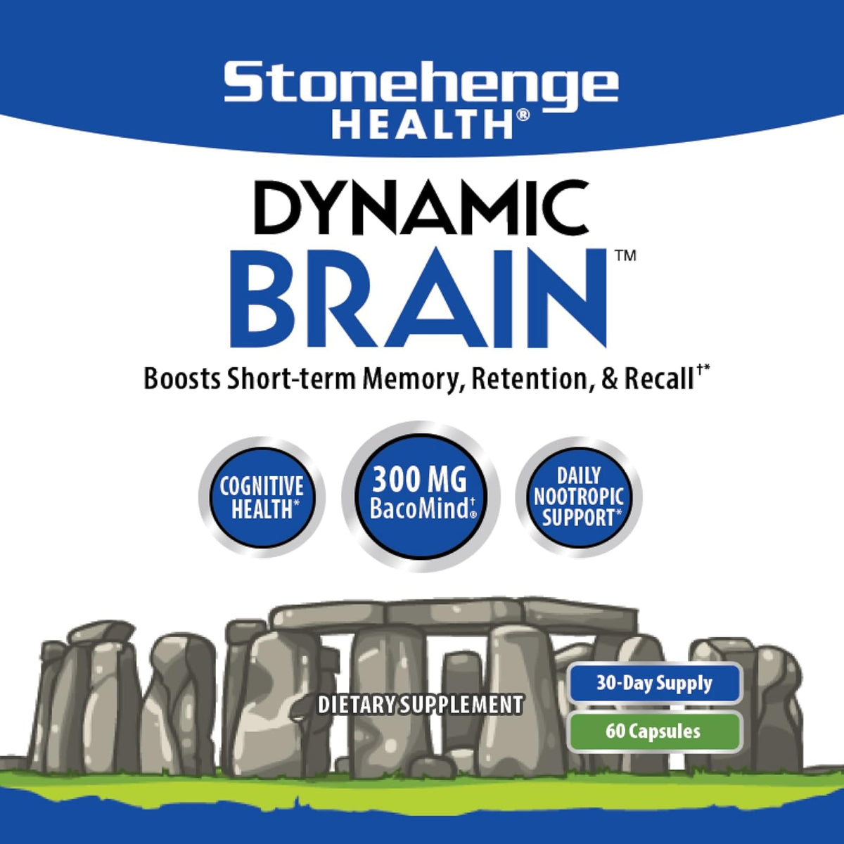 Stonehenge Health Dynamic Brain | Bacopa Supplement for Memory and Focus