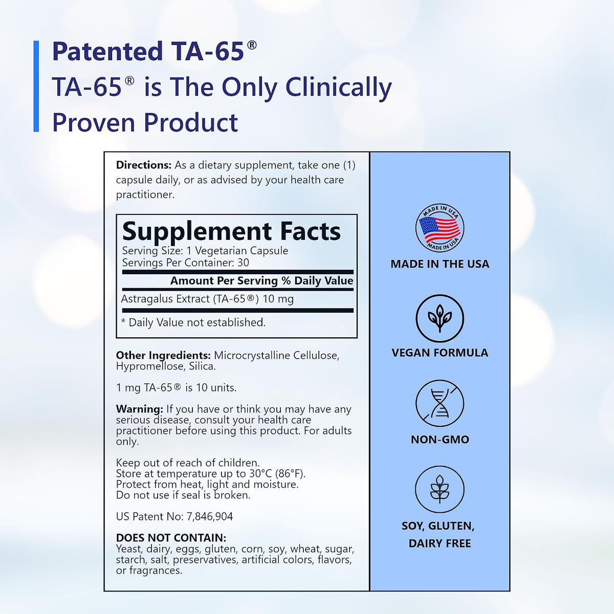 TA Sciences TA-65 100 Units – 30 Capsules