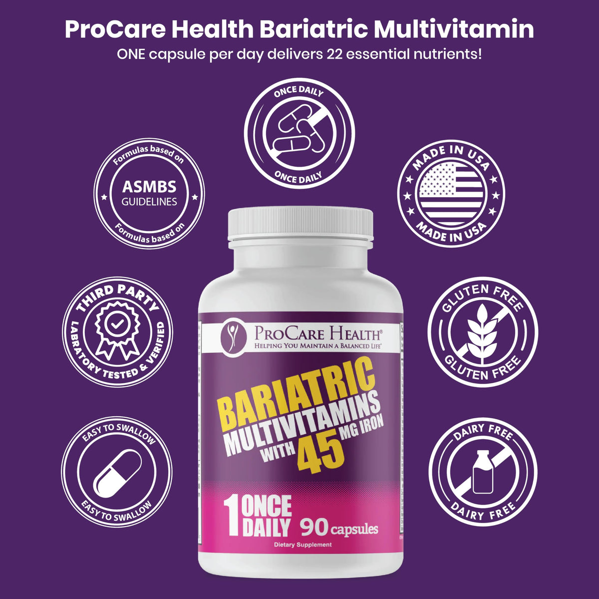 ProCare Health Bariatric Multivitamin 45mg Iron