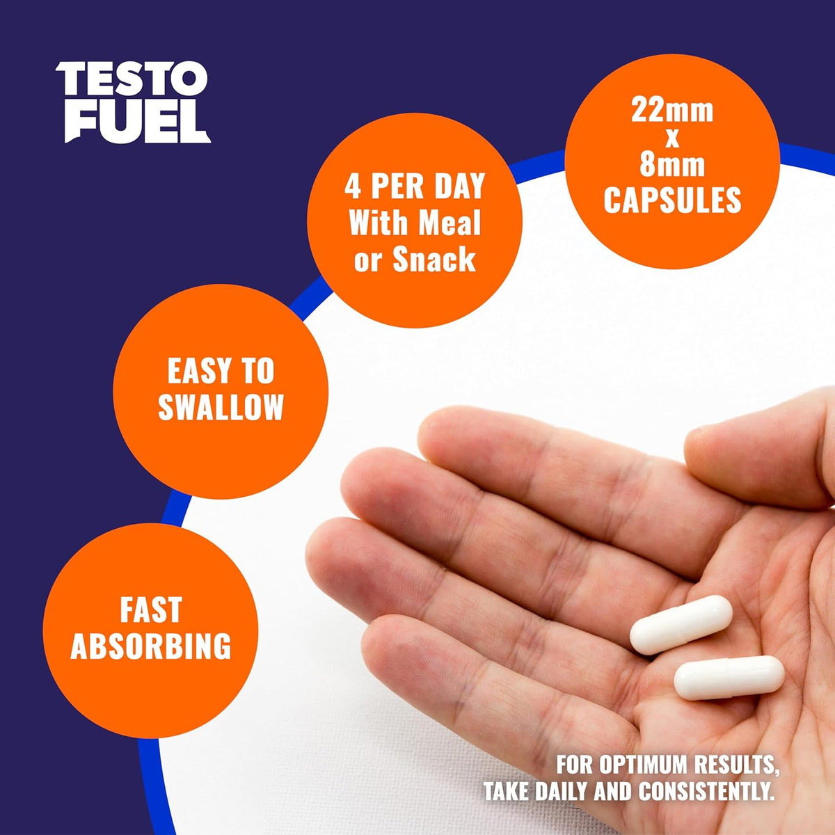 TestoFuel T-Booster Test Booster for Men 100% Natural 120 Capsules