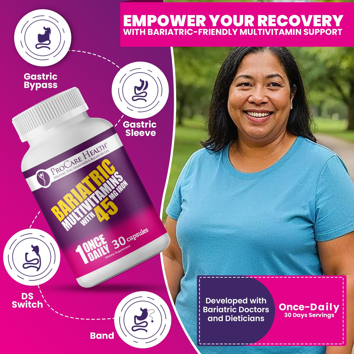 ProCare Health Bariatric Multivitamin 45mg Iron