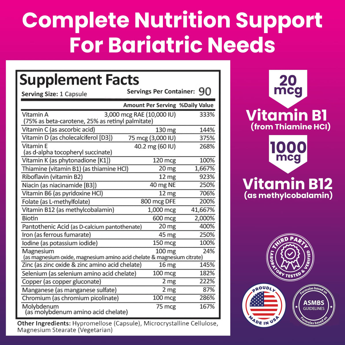 ProCare Health Bariatric Multivitamin 45mg Iron