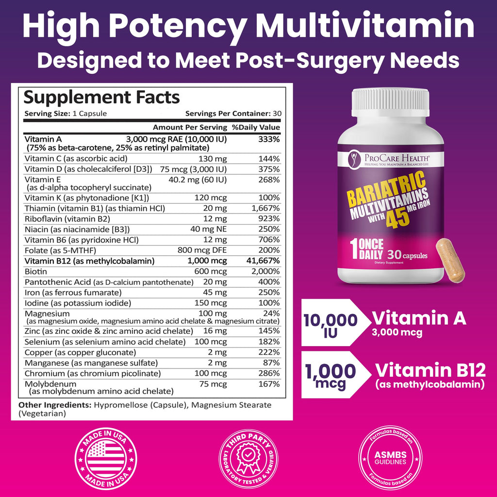 ProCare Health Bariatric Multivitamin 45mg Iron